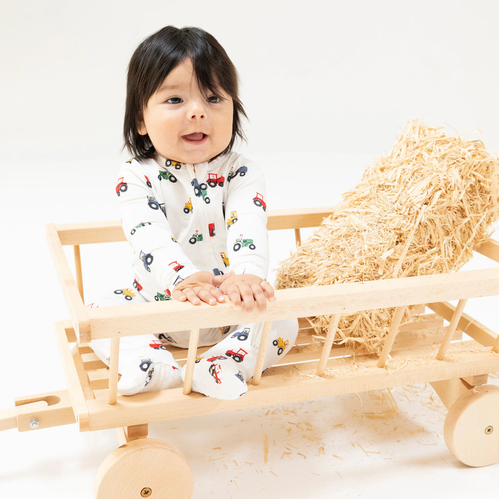 Mini Tractors - 2 Way Zipper Footie