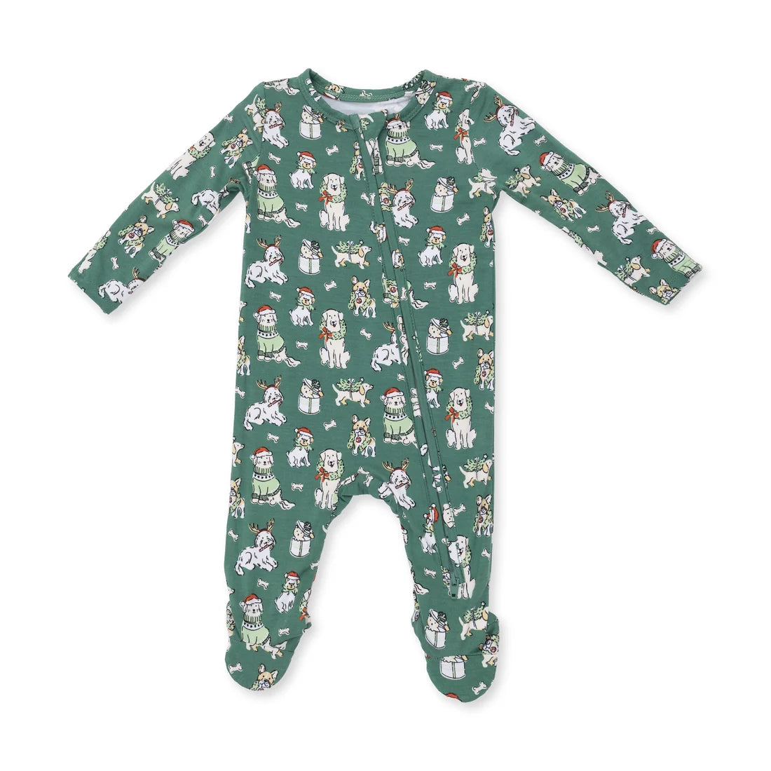 Christmas Dogs Uni - 2 Way Zipper Footie