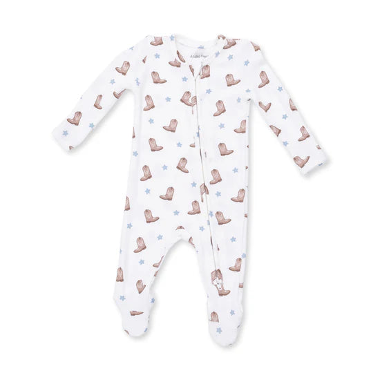 Mini Cowboy Boots - 2 Way Zipper Footie