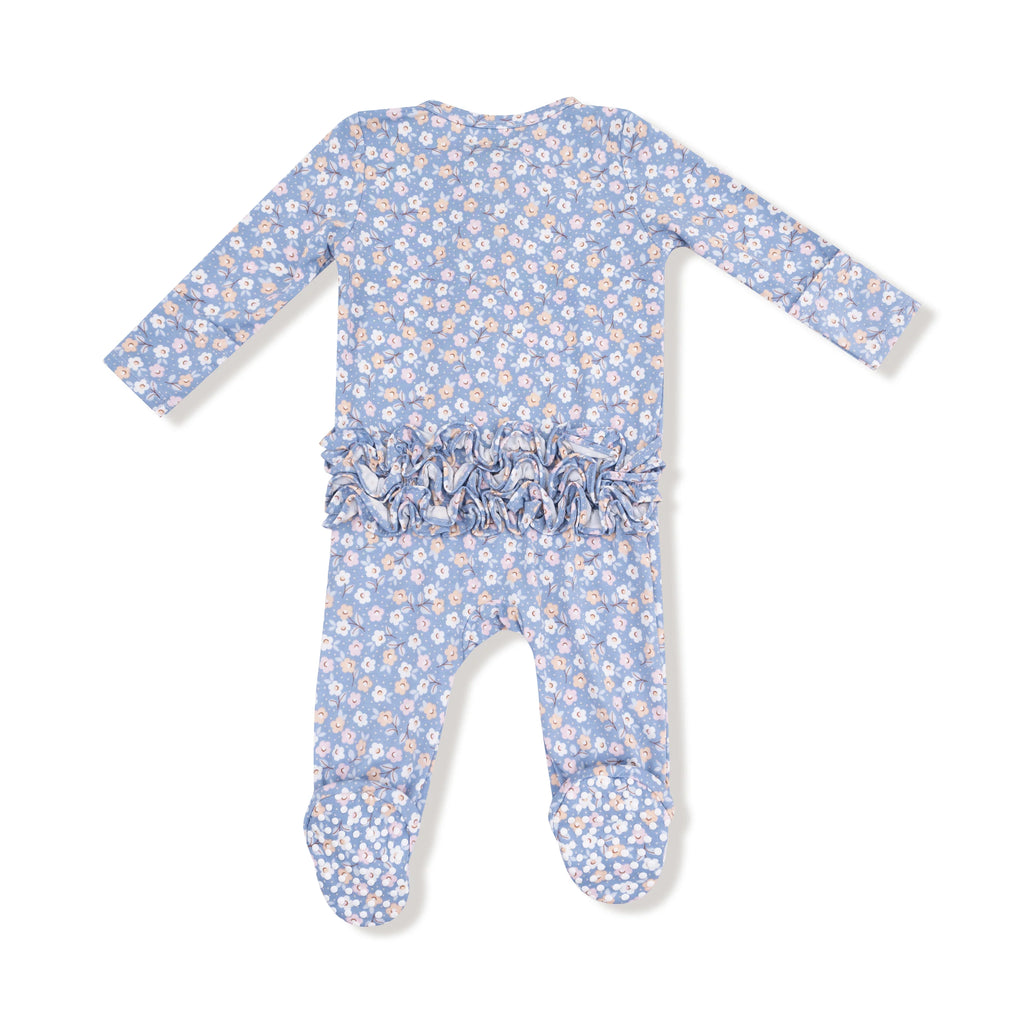 Country Calico - 2 Way Zipper Ruffle Back Footie