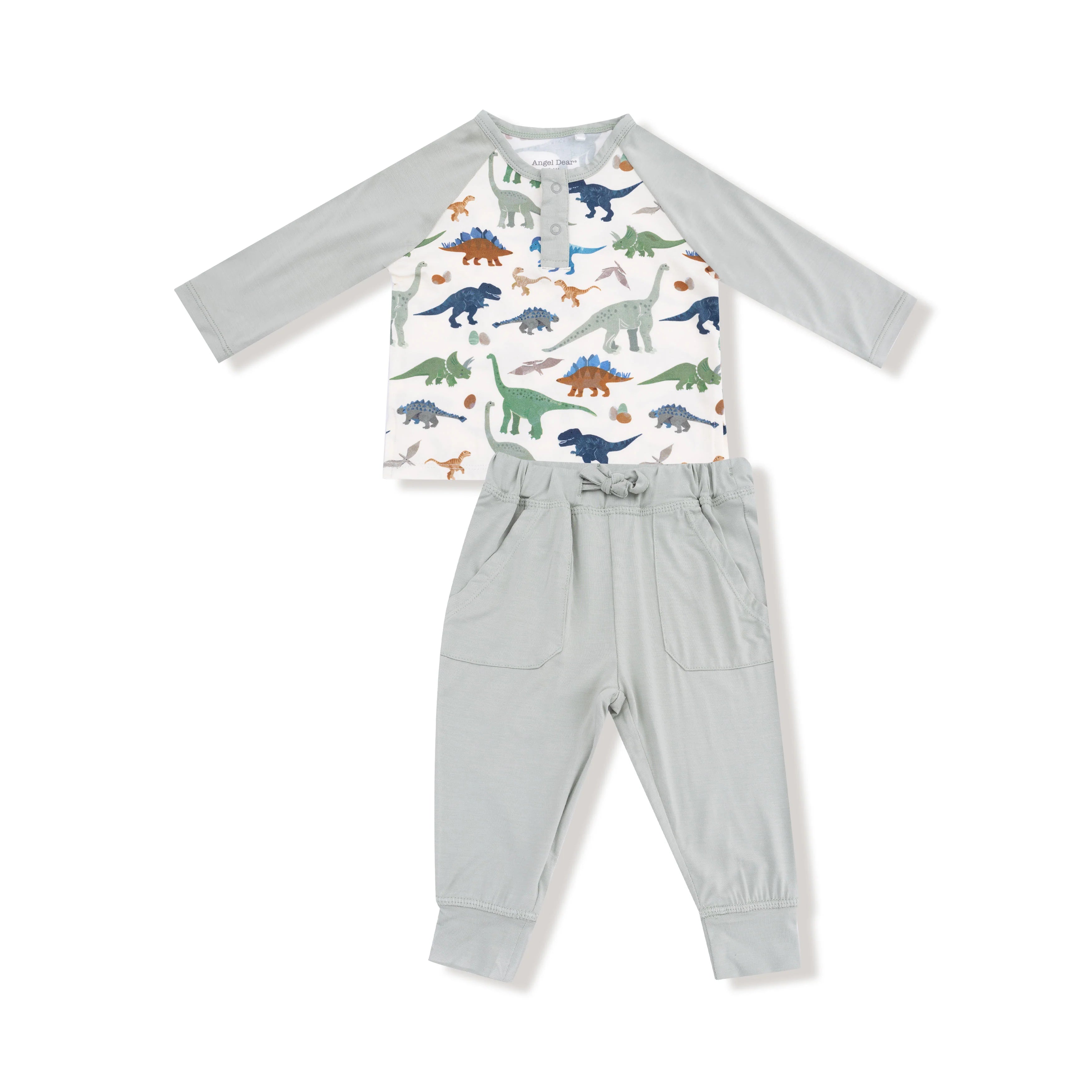 Washy Dinos - L/S Raglan Henley + Jogger