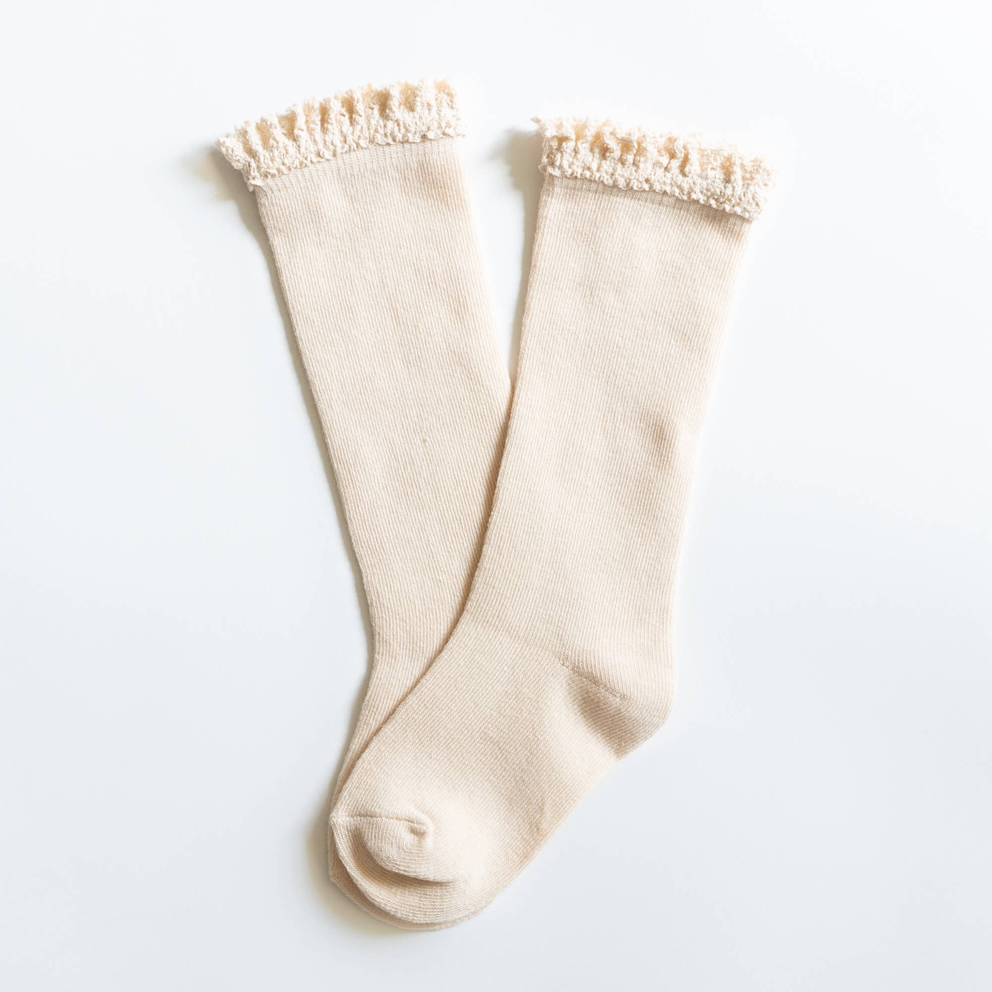Vanilla Bow Lace Top Knee Socks