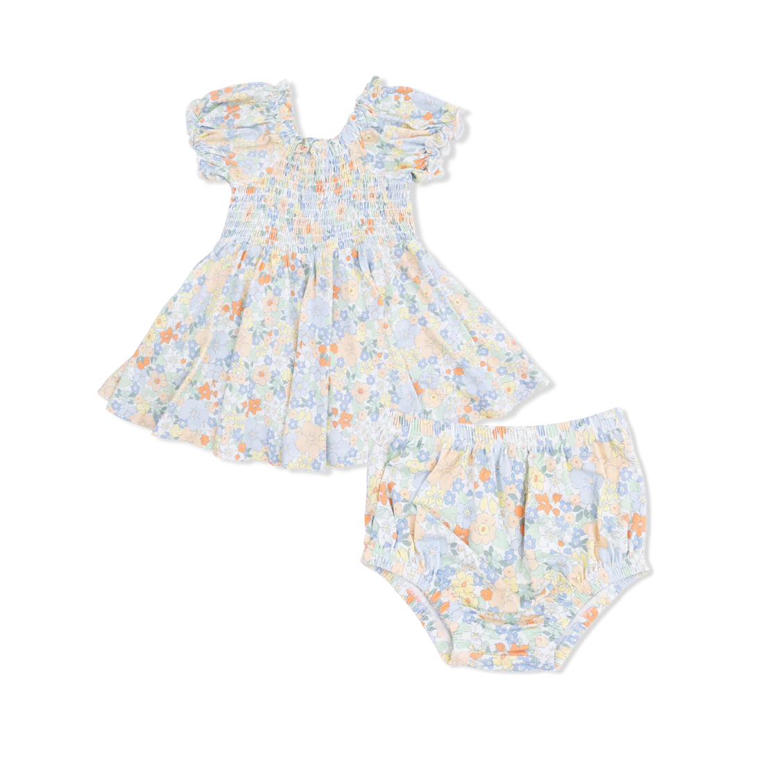 Georgia Floral - Smocked Twirly Dress and Bloomer