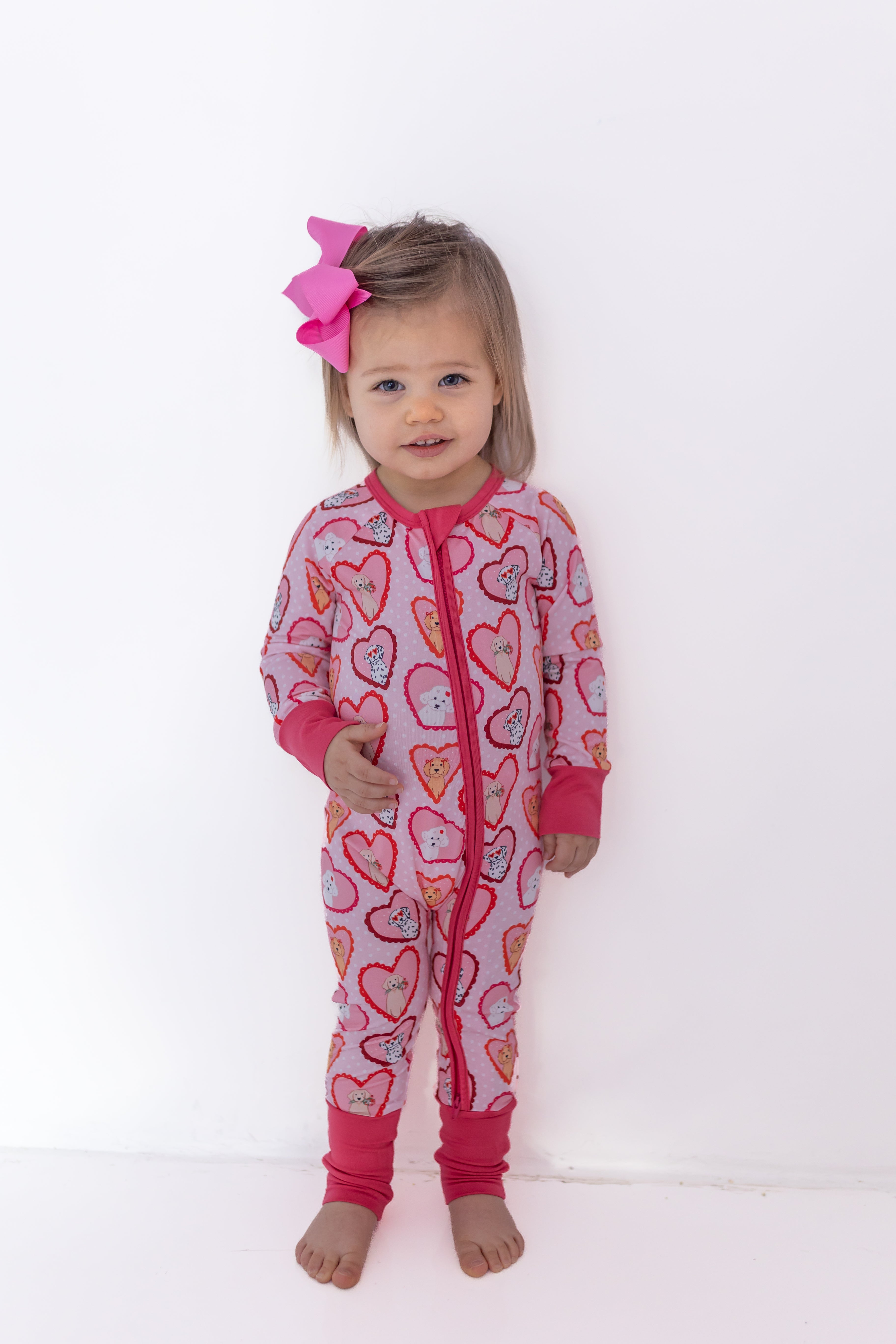 Fur-Ever Valentine Zipper Romper