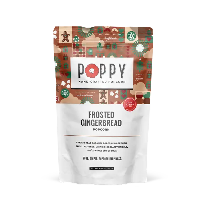 Frosted Gingerbread Poppy Popcorn
