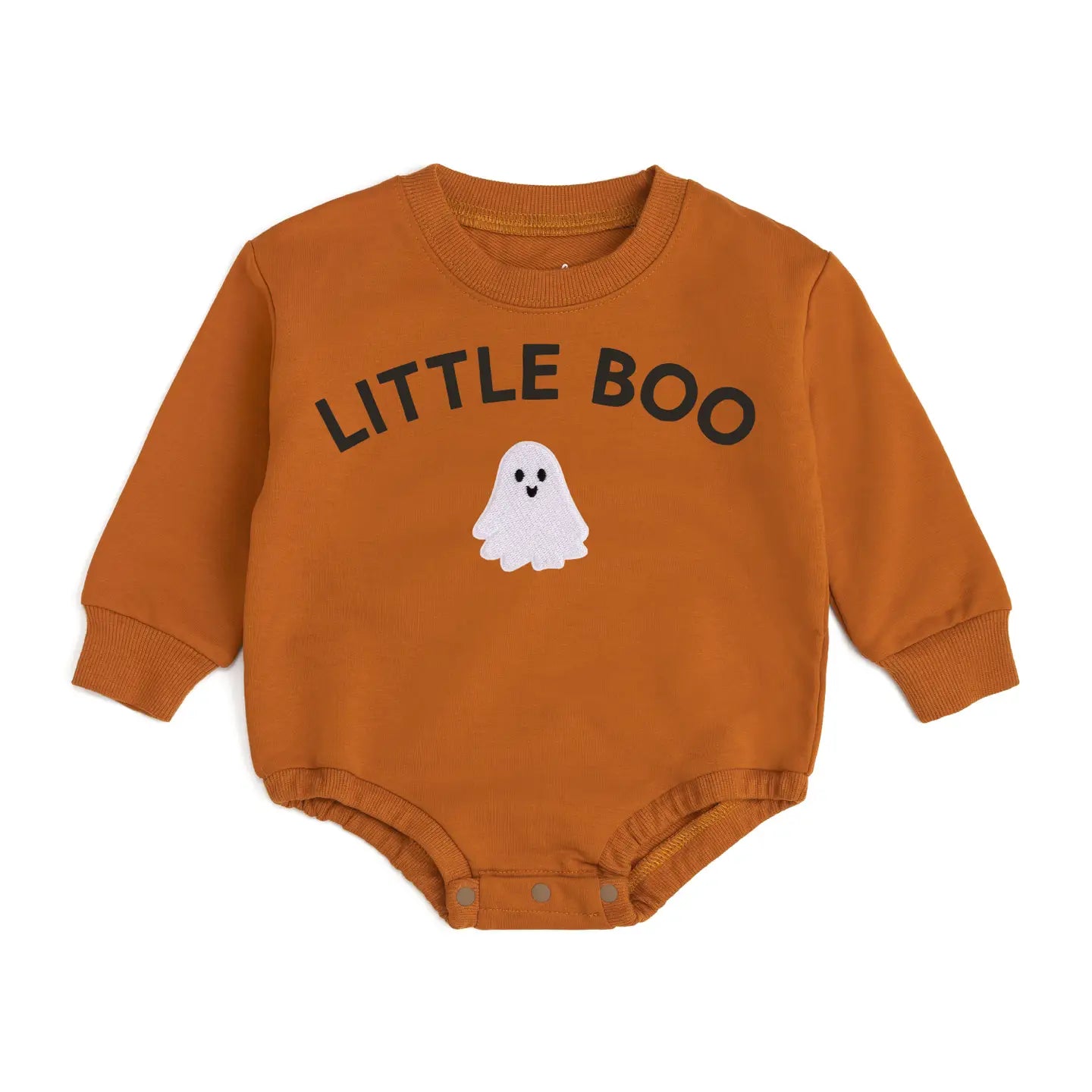 Little Boo Patch Halloween LS Romper
