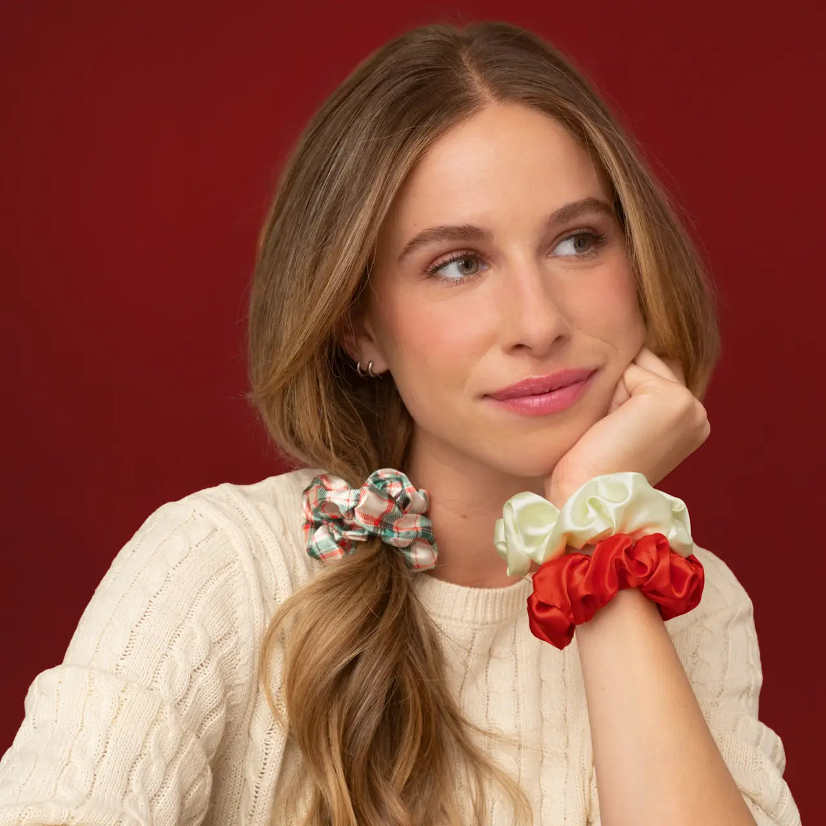 Holiday Scrunchies 3pc Multi Color