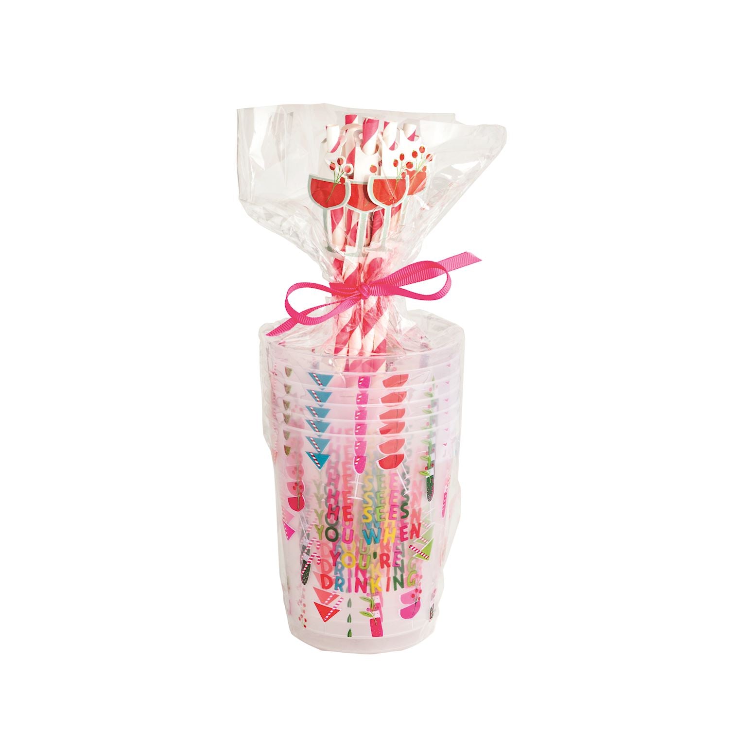 Holiday Party Cup & Straw Set