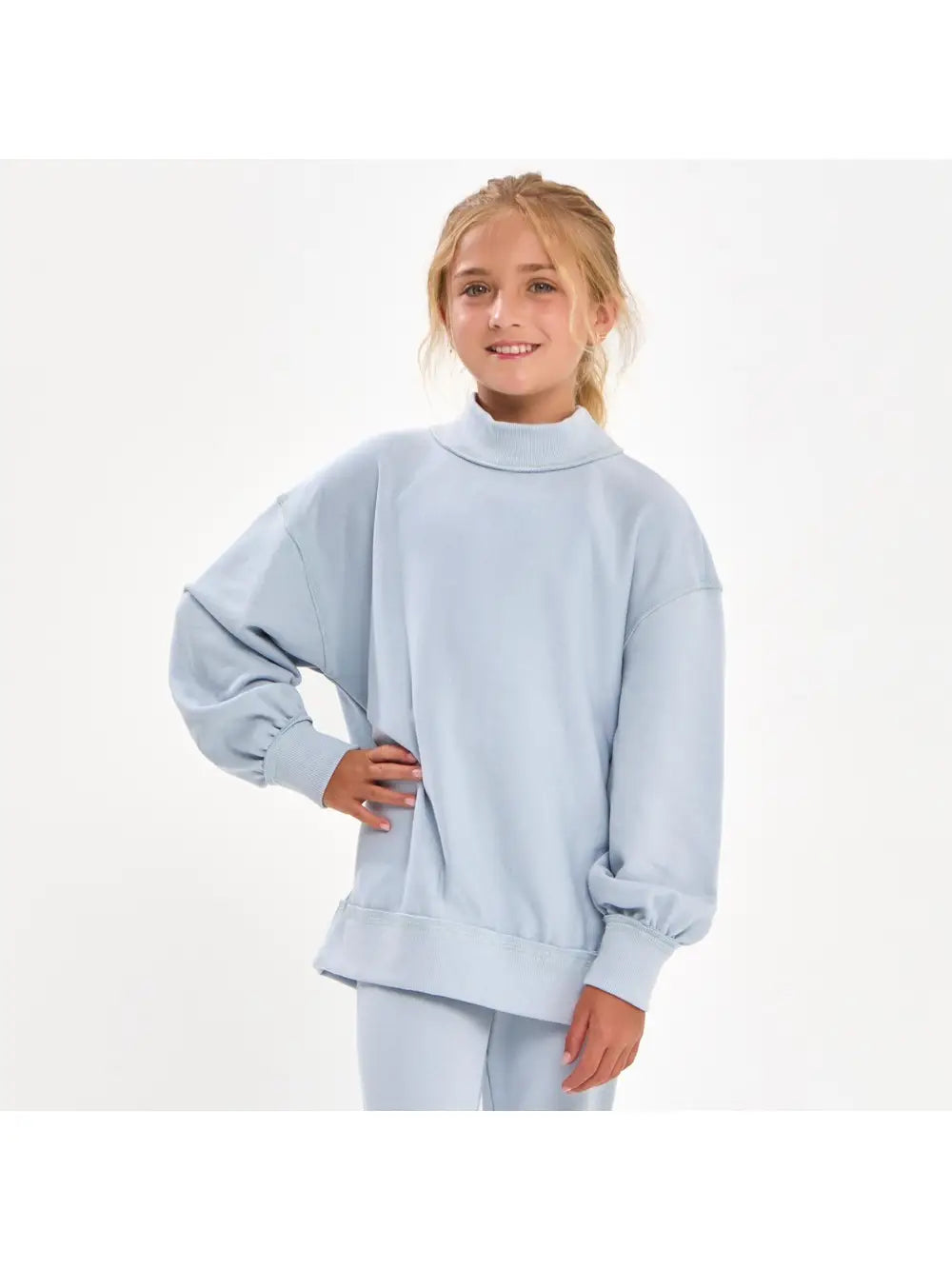 Good Girl Terry Mock Neck Sweatshirt