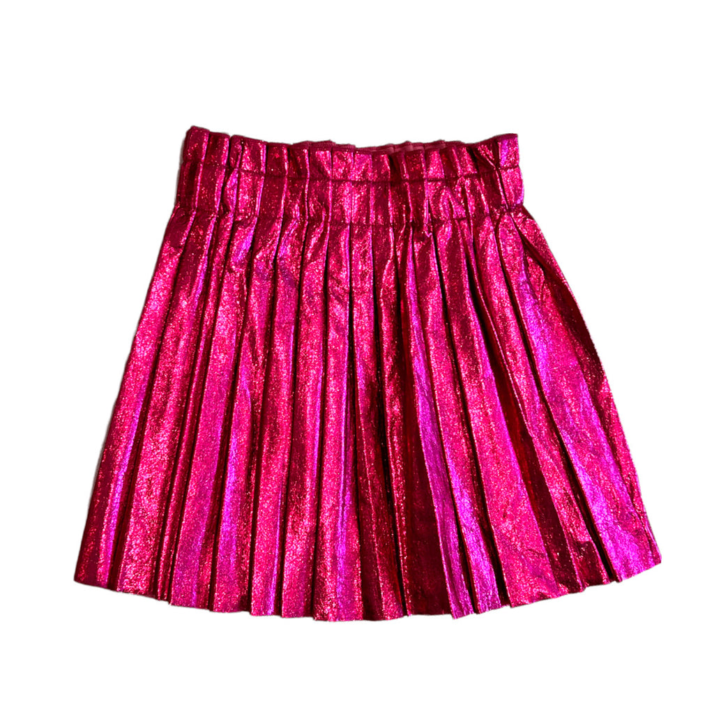 Foil Pleated Skirt Pink