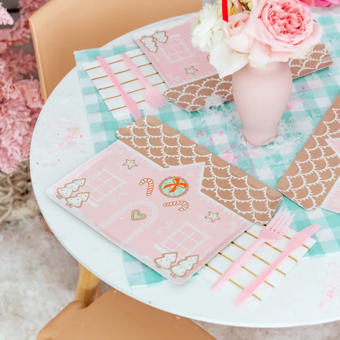 Baking Spirits Bright Pink House  Large Plate
