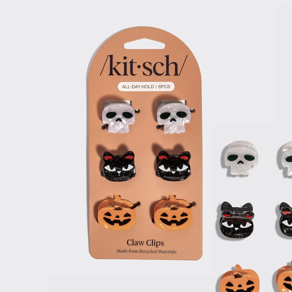 6pc Mini Claw Clip Set Halloween Square