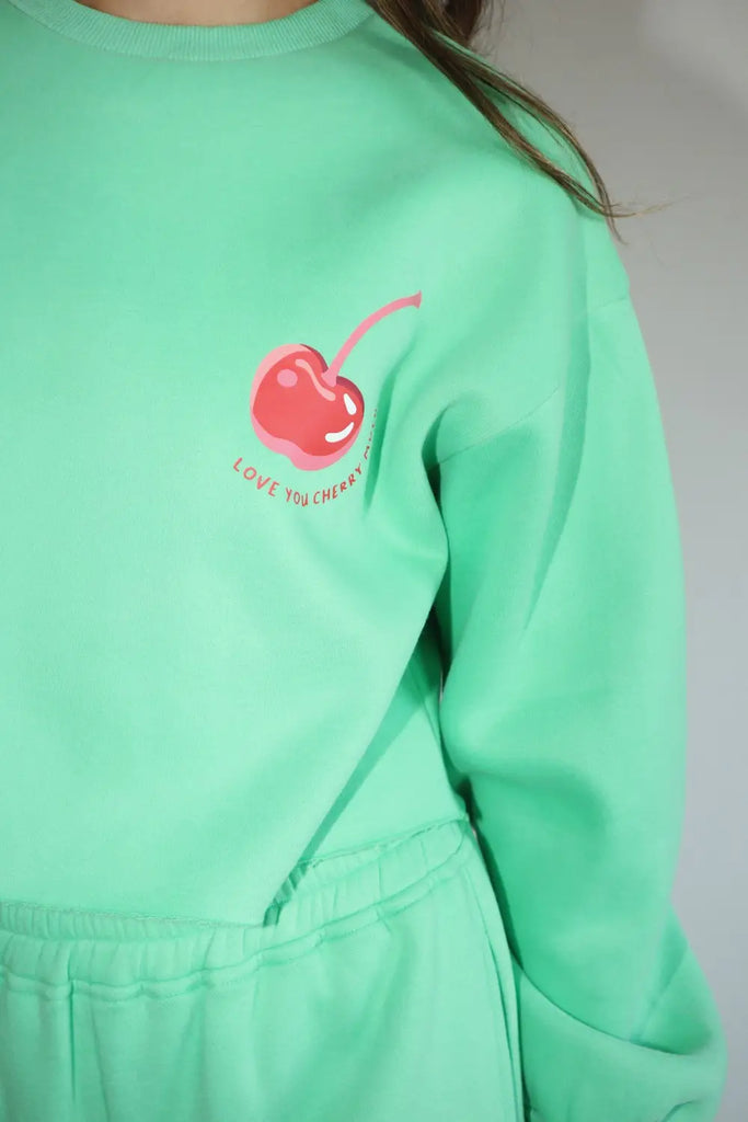 Love You Cherry Much Cropped Crewneck