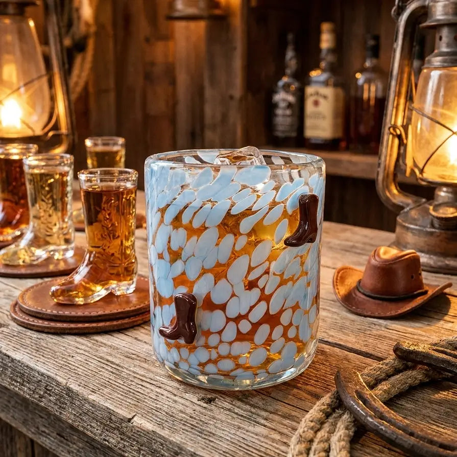 Cowboy Drinking Glass