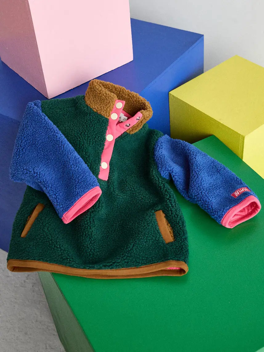 Color Block Fleece Pullover