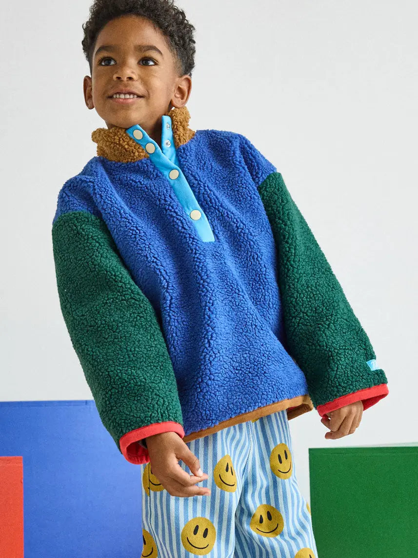 Color Block Fleece Pullover
