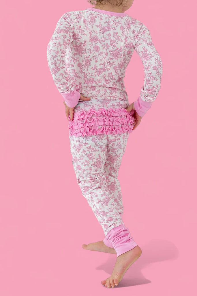 Rosewood Toile Dream Ruffle Romper