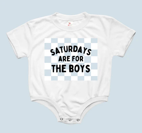 Saturdays are for the Boys Tee Shirt Romper
