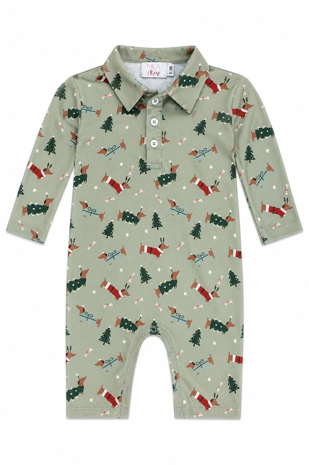 Dachshund Through The Snow LS Polo 1pc