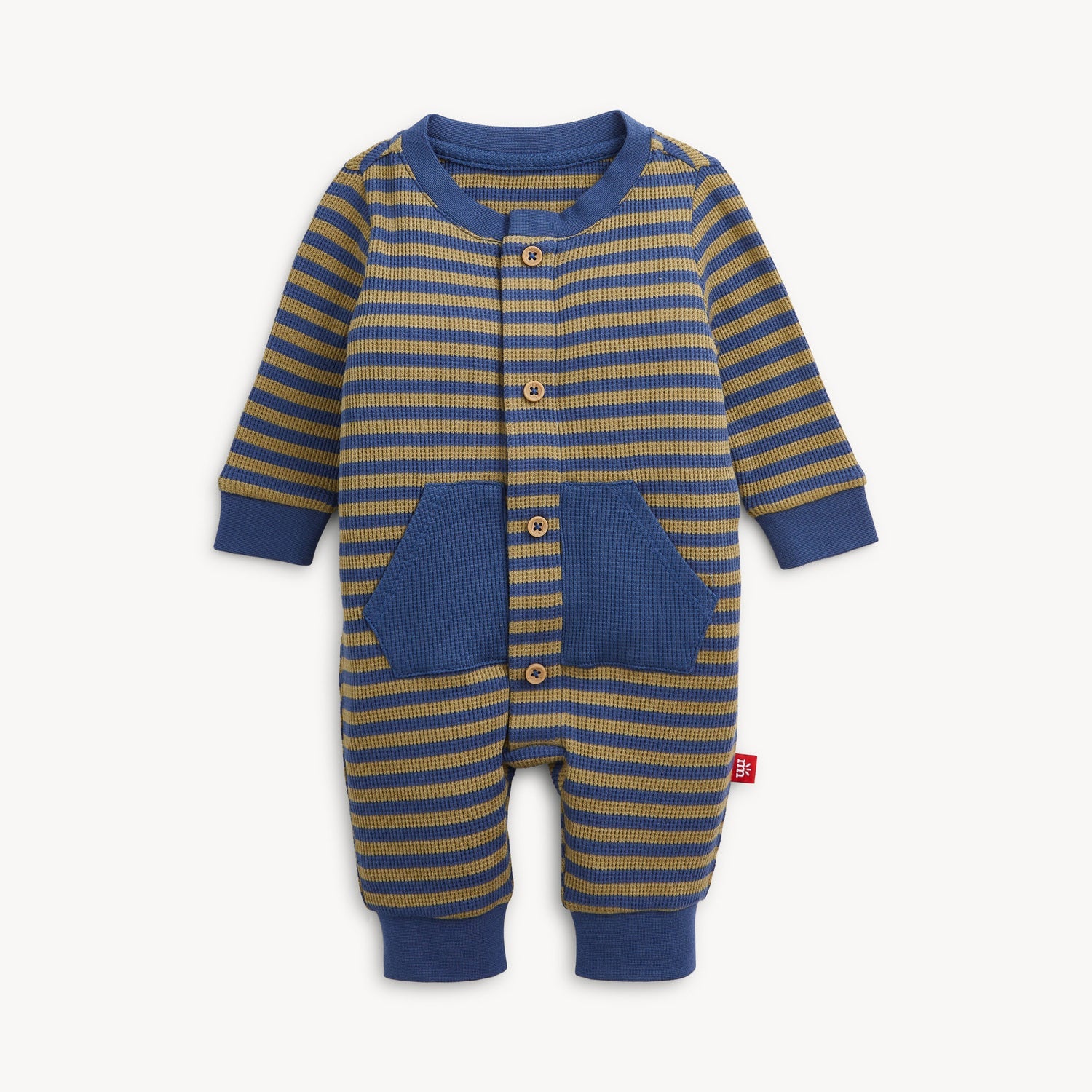 Waffle Green Stripe Romper