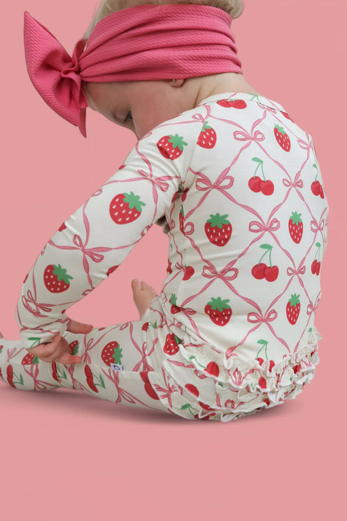Cherry Bow Berry Dream Ruffle Romper