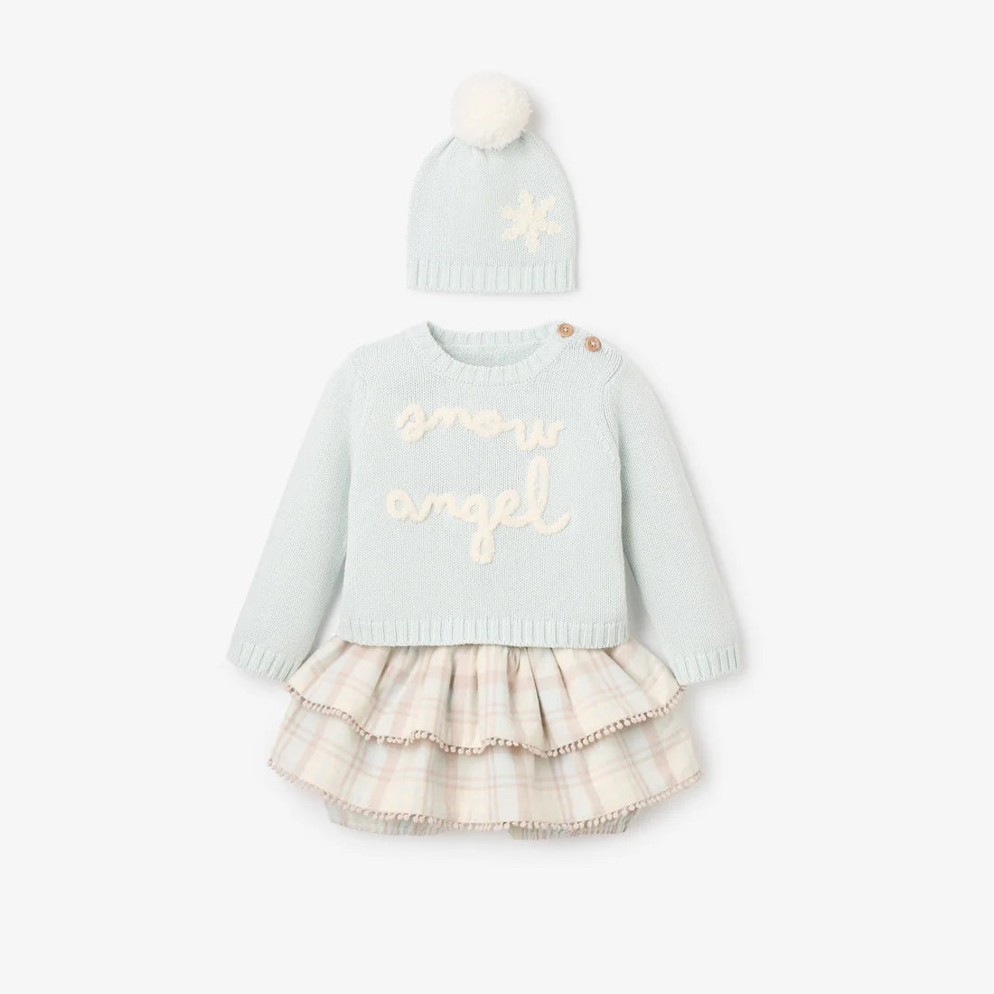 Snow Angel Sweater, Skirt and Hat