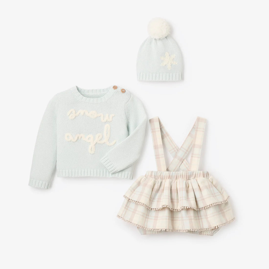 Snow Angel Sweater, Skirt and Hat