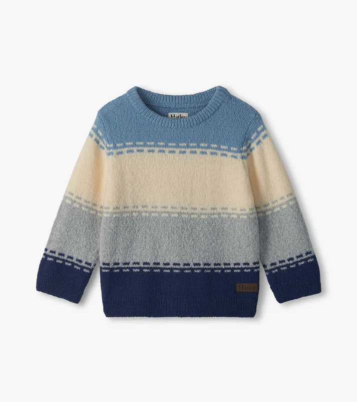 Denim Colourblock Crew Neck Sweater