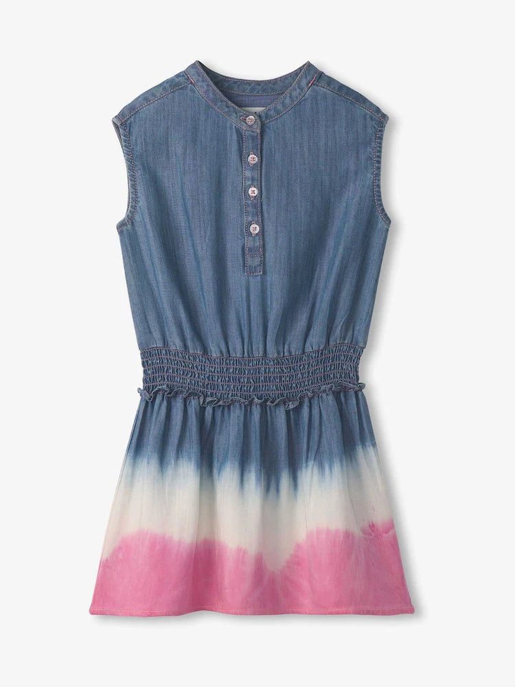 Sunset Dip Dye Smocked Waist Dress