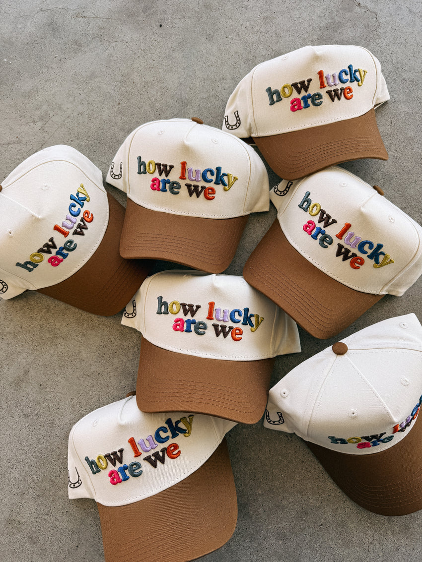How Lucky Are We Trucker Cream/Brown