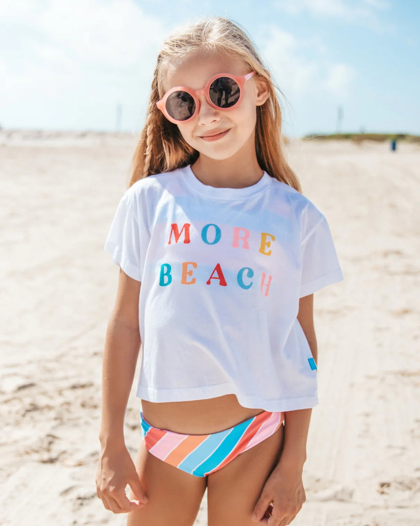 More Beach Crop Tee White