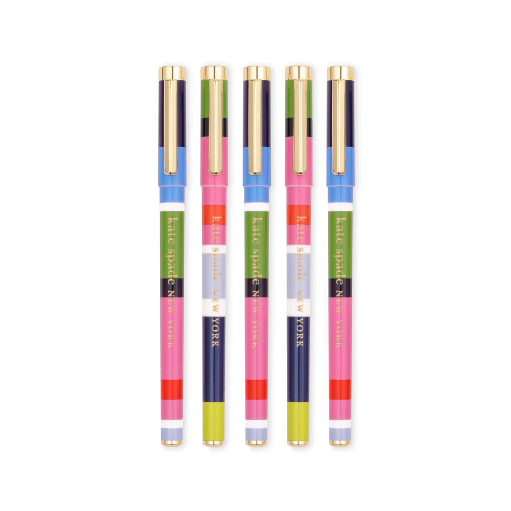 Kate Spade Fine Tip Pen Set Sunny Day Stripe