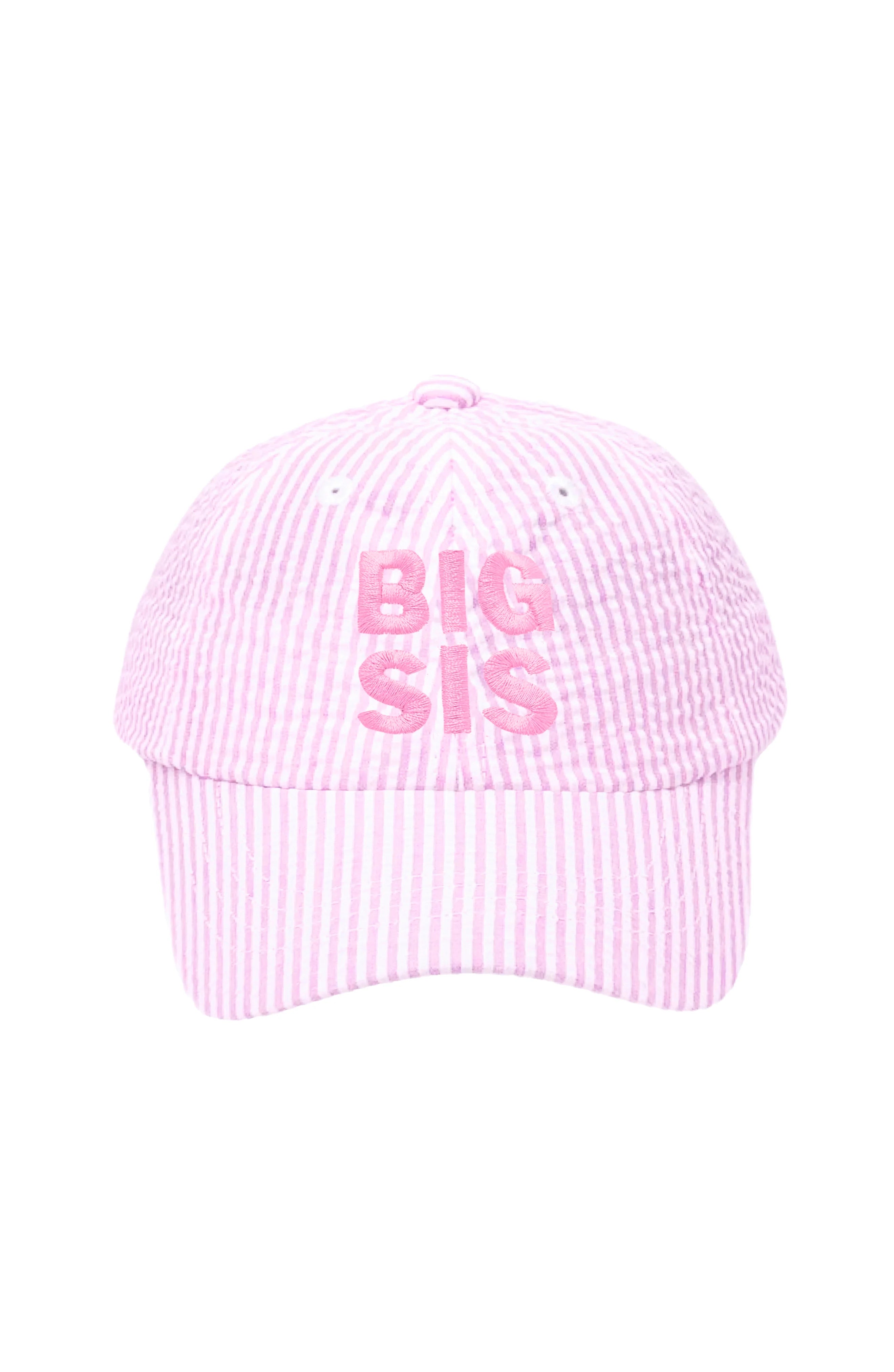 Big Sis Bow Pink Striped Hat