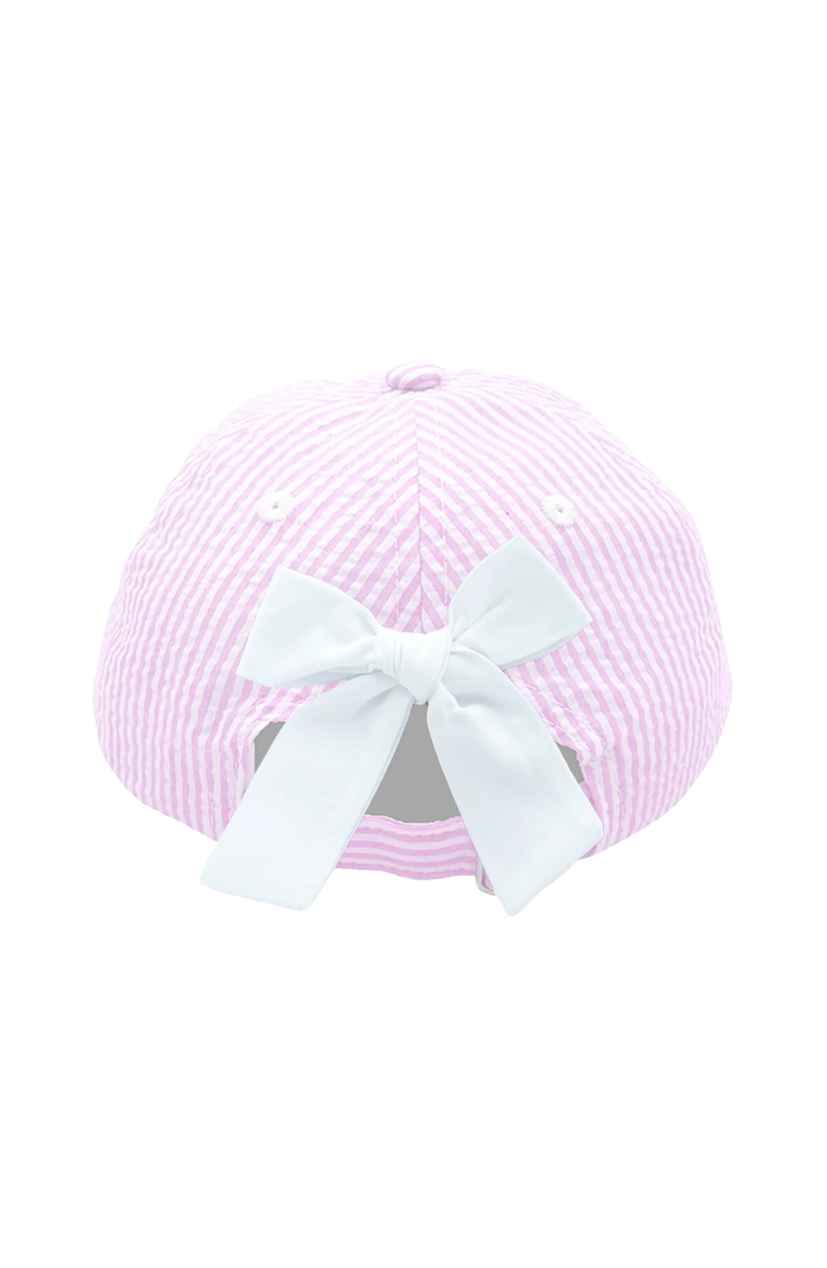 Big Sis Bow Pink Striped Hat