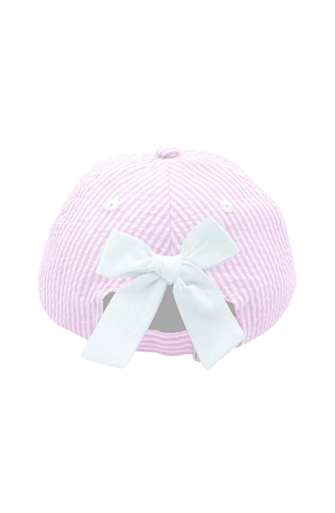 Big Sis Bow Pink Striped Hat