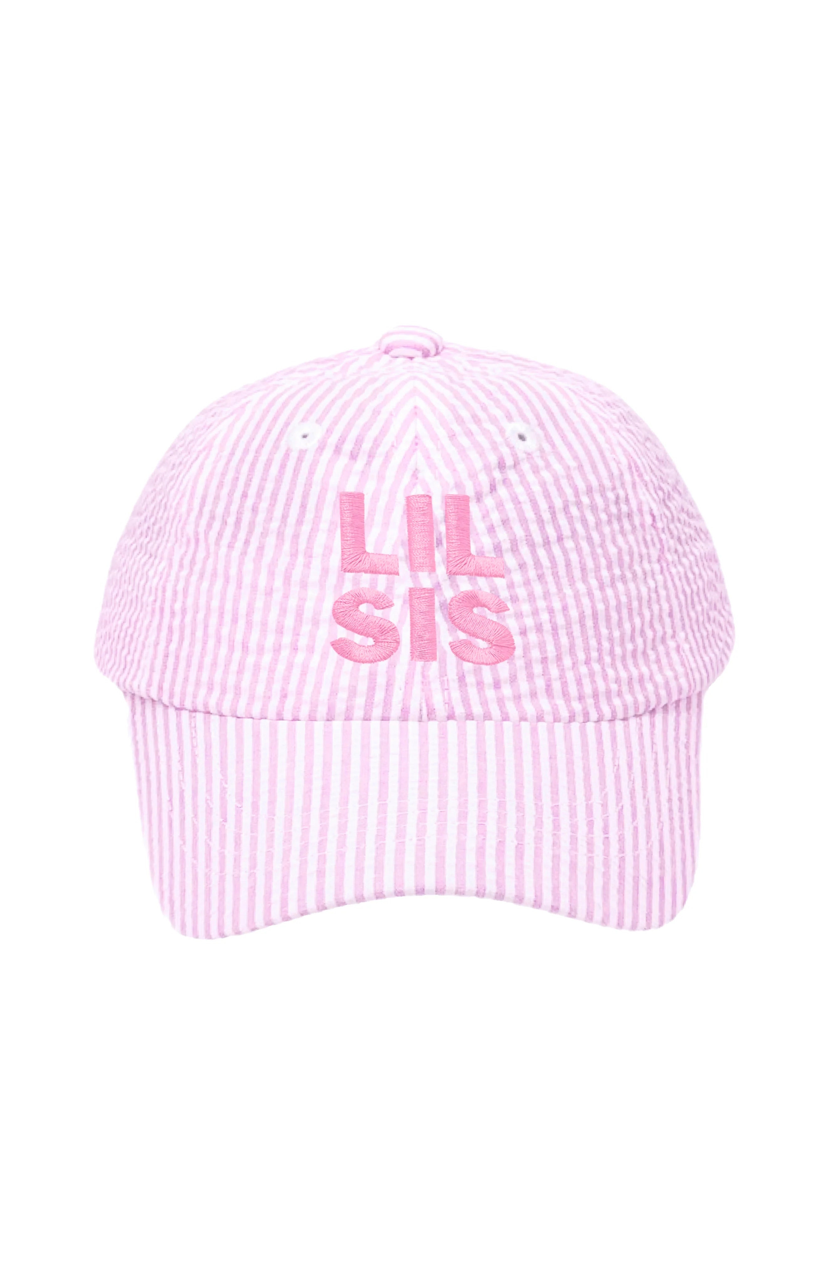 Lil Sis Bow Pink Striped Had