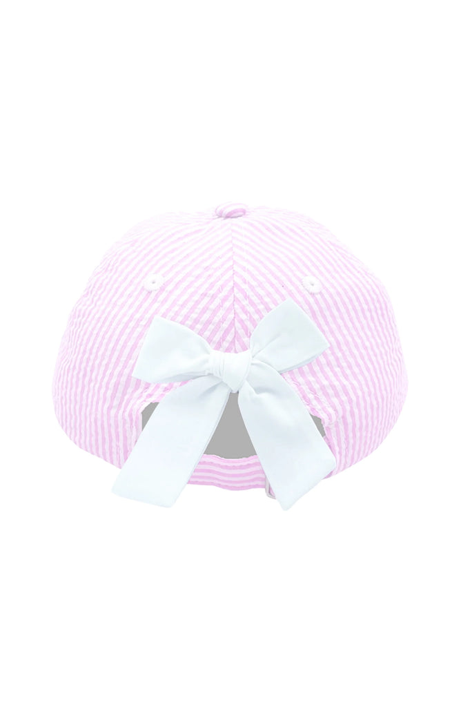 Lil Sis Bow Pink Striped Had