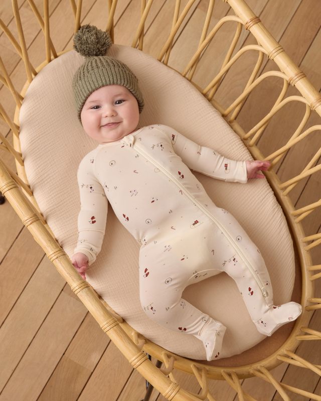 BAMBOO ZIP FOOTIE || WINTER WONDERLAND