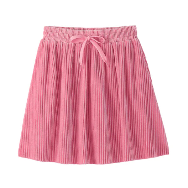 Sea Pink Pleated Velour Skirt