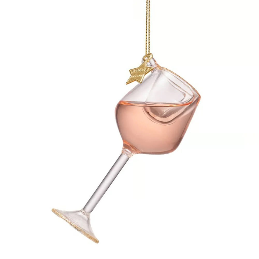 Rose Wine Glass Ornament