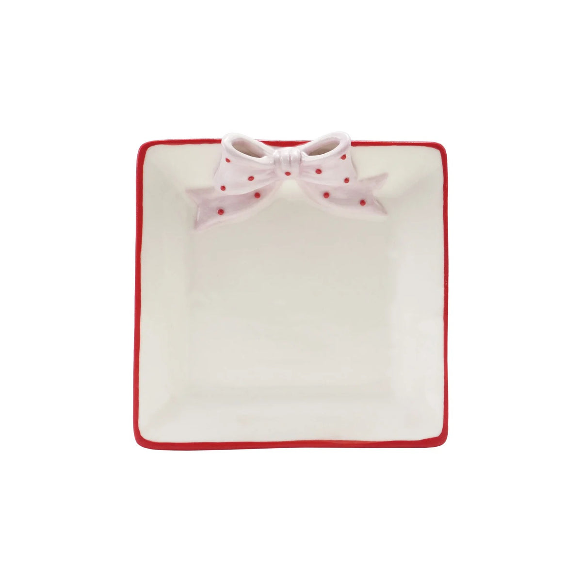 Stoneware Striped Plate Pink & Red