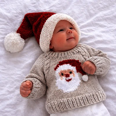 Jolly Santa Sweater Oatmeal