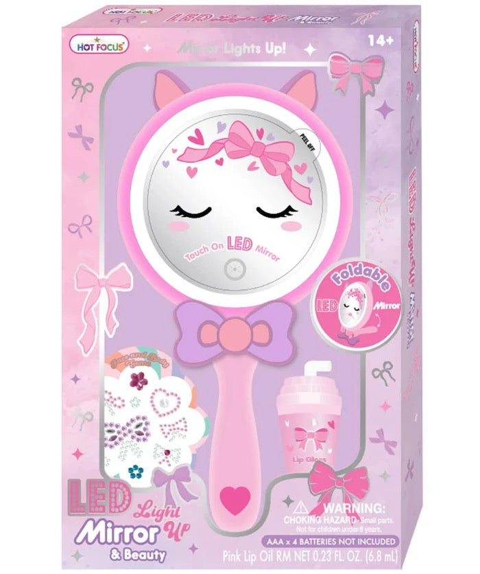 Foldable Led Light Up Mirror & Beauty