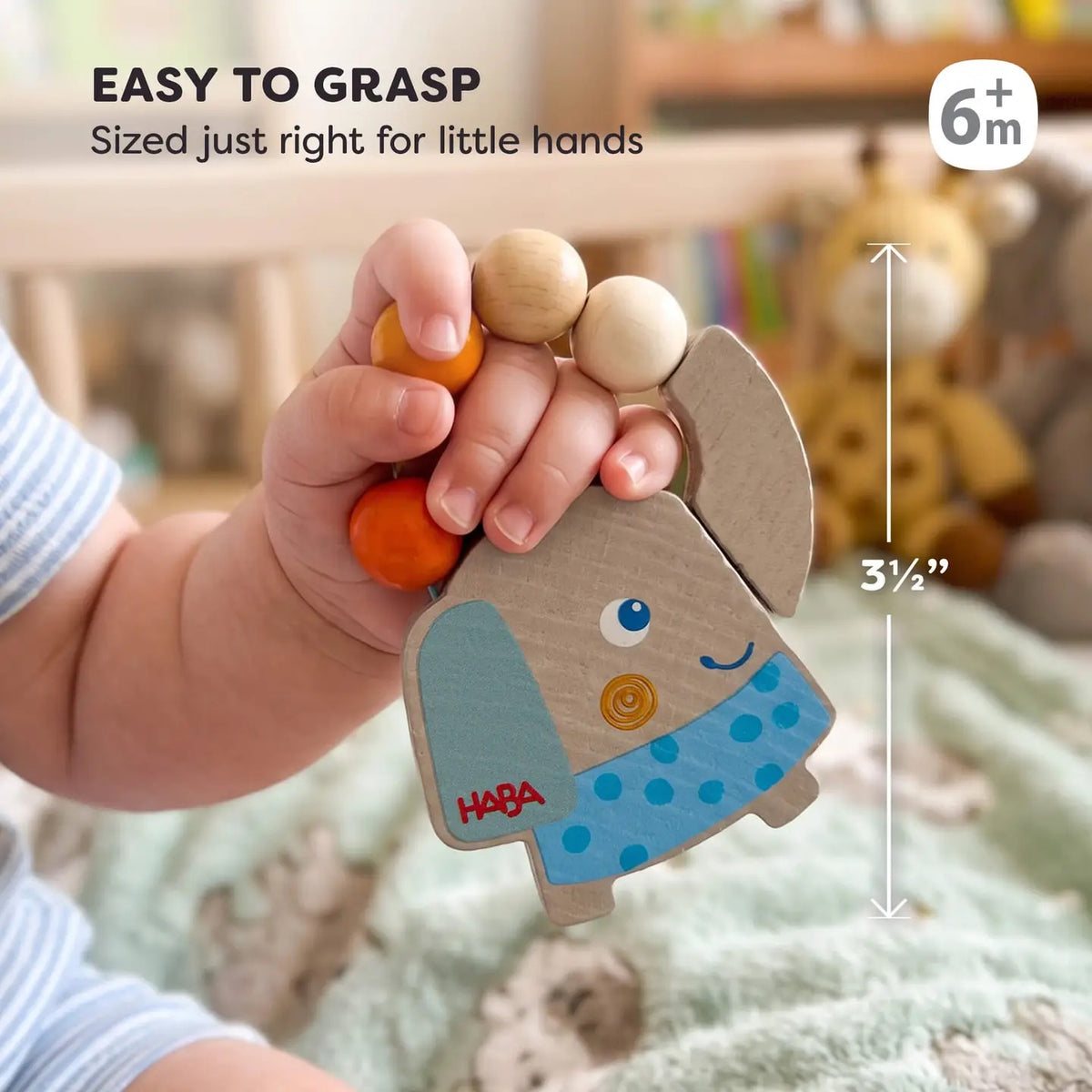 Elephant Wooden Grasping Toy and Rattle