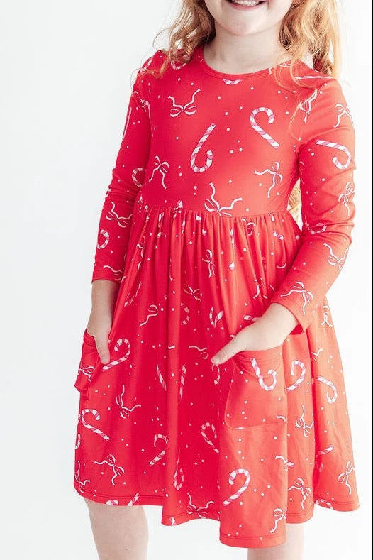 Peppermint Dreams LS Twirl Dress