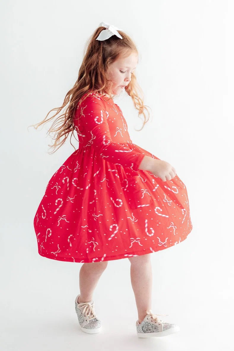 Peppermint Dreams LS Twirl Dress