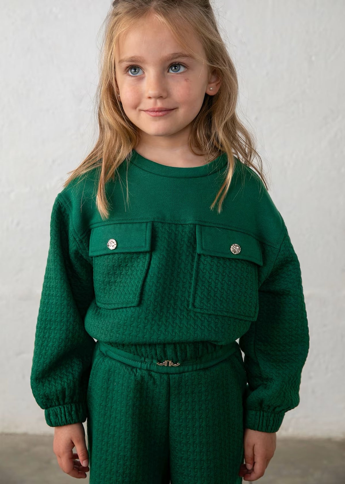 Girl Pocket Sweatshirt and Pants Set