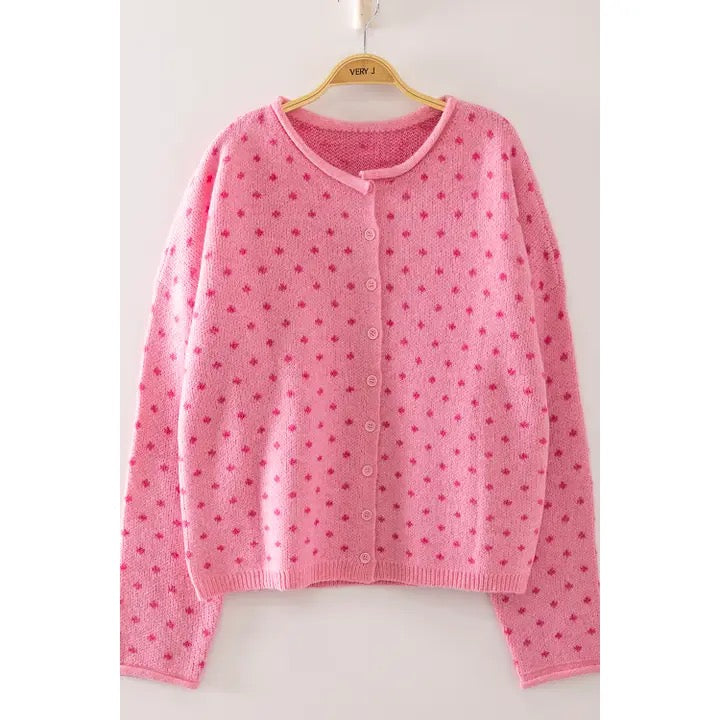 Sweet Dot Knit Cardigan