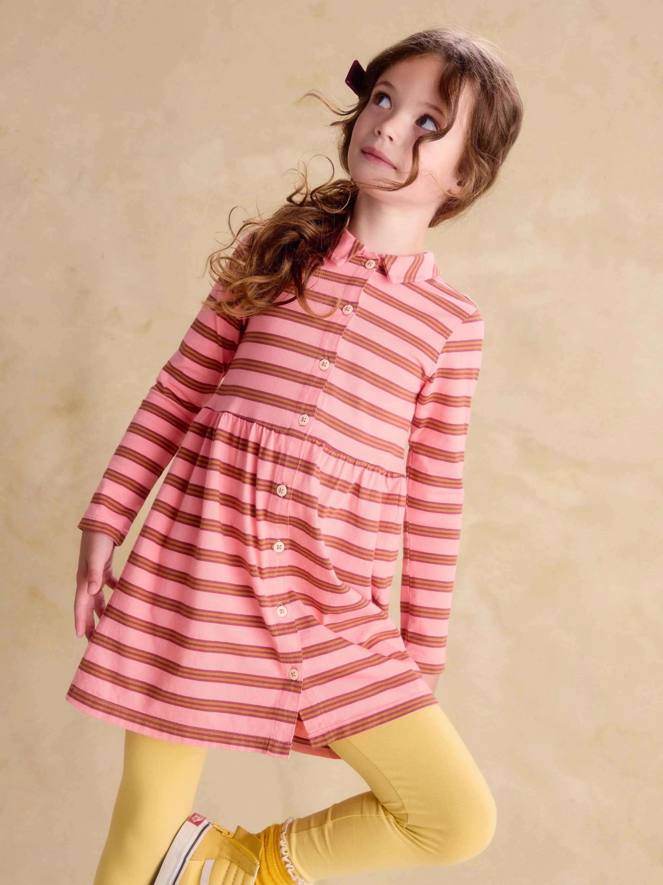 Collared LS Shirt Dress