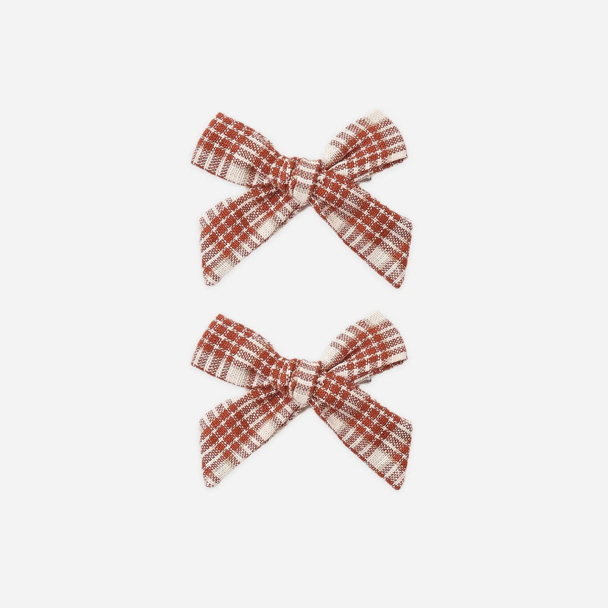 TEEN BOWS, SET OF 2 VINTAGE PLAID